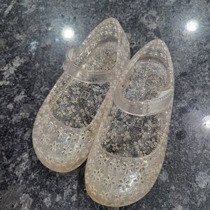 Clear Glitter Jelly Mary Jane Shoes
